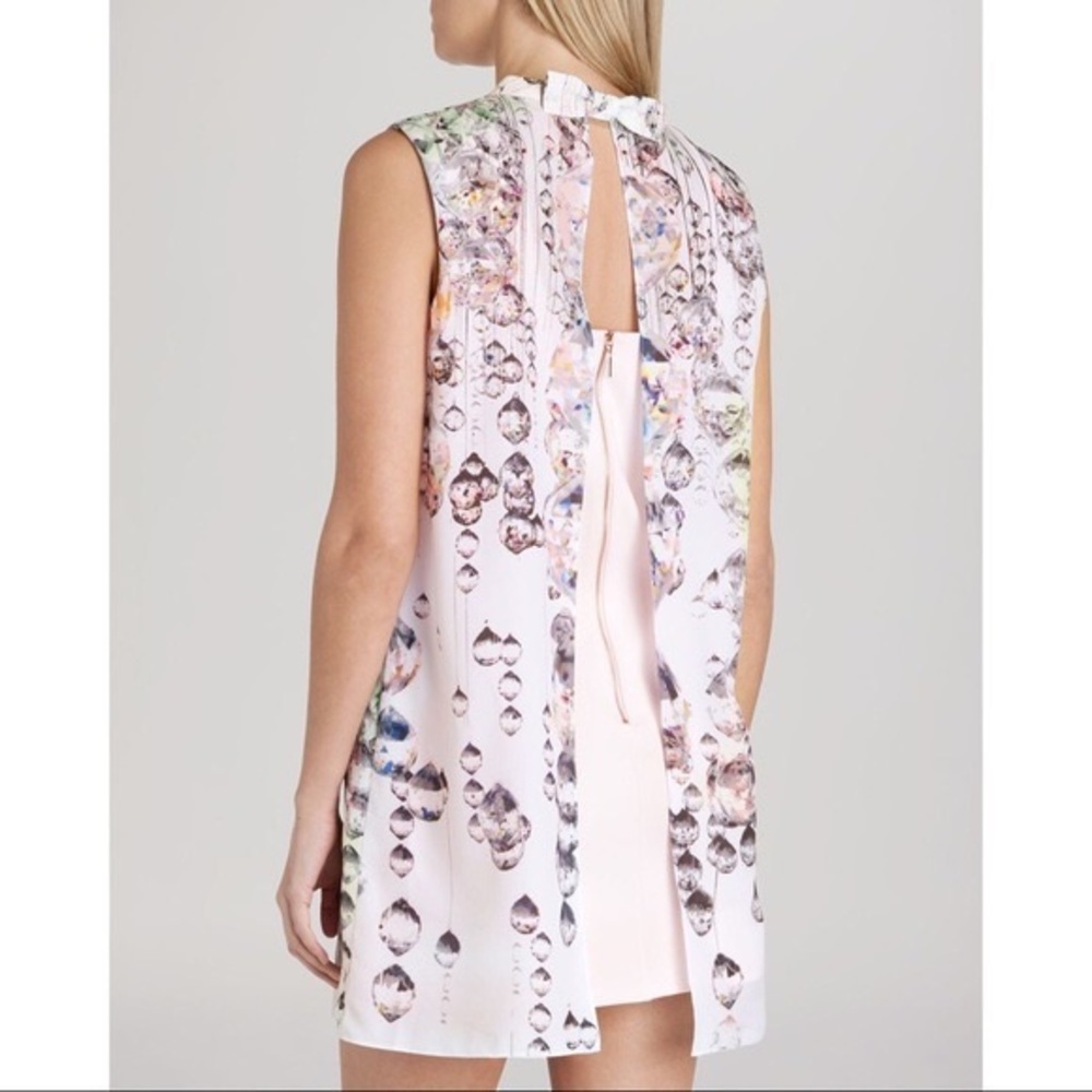 Ted Baker Tilford Shift Dress Crystal Droplets Cape Dress // Size 3